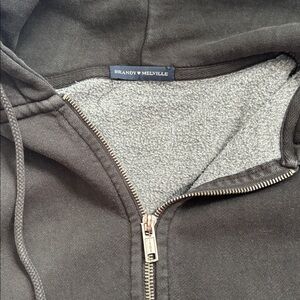 Brandy Melville Charcoal Zip-Up Sweater